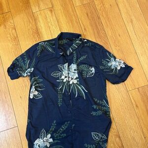 Navy Floral Young Boys Shirt